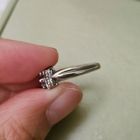 Vintage Van Cleef & Arpels ARNO Diamond 18k White Gold Alhambra VCA Clover Ring - Picture 6 of 11